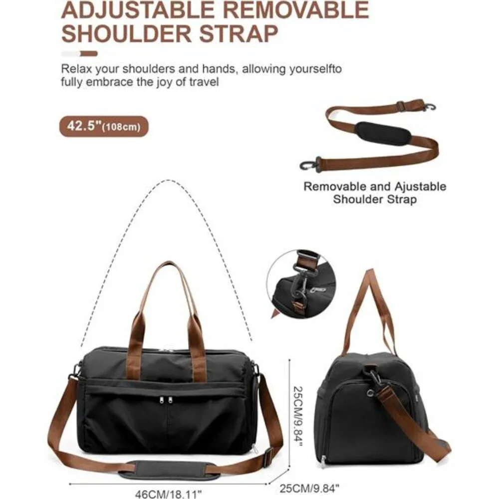 Gym Bag for Women Men Waterproof Duffel Travel Overnight Yoga Bag with Shoe Comp